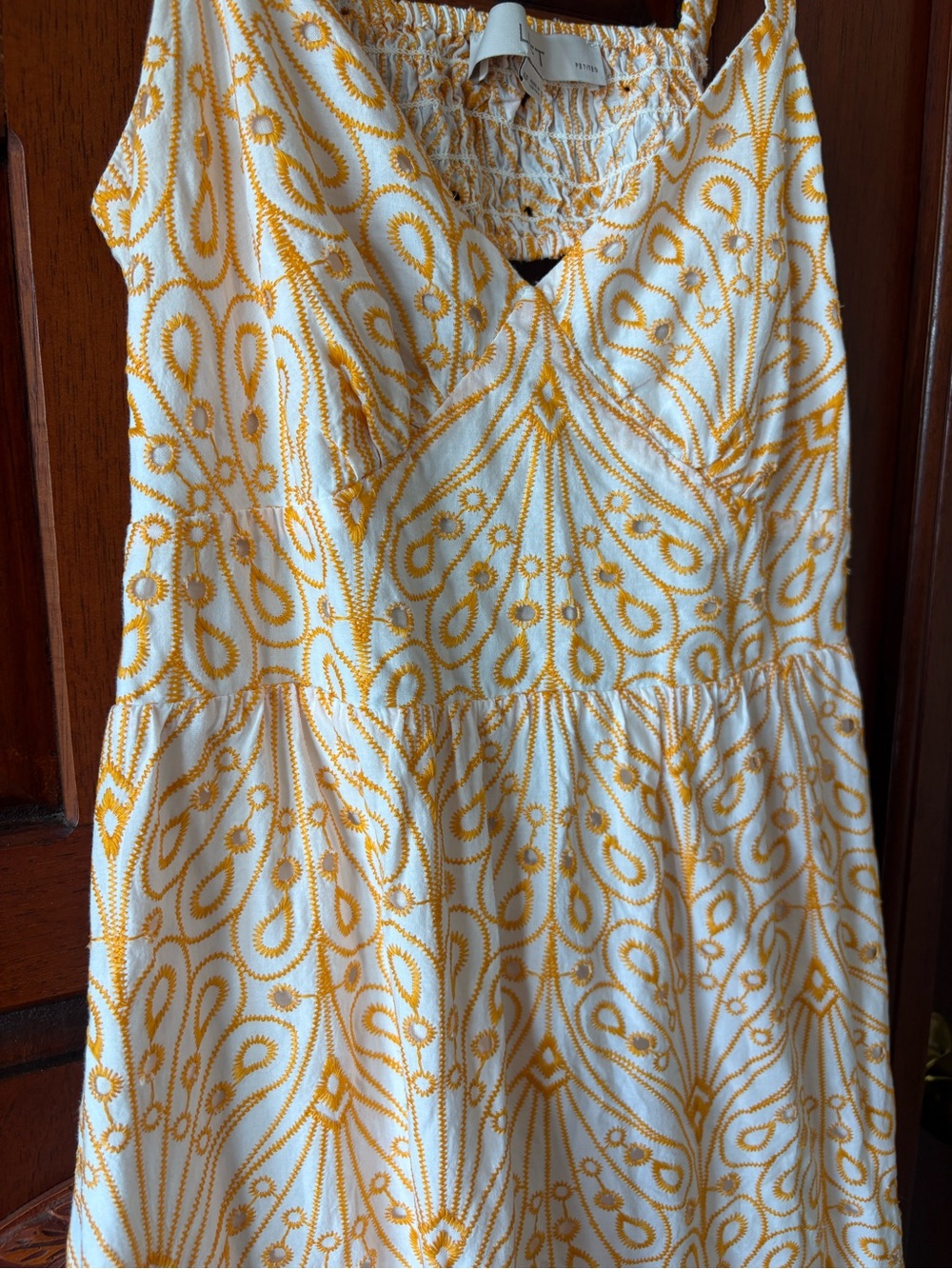 LOFT Light Orange Embroidered Swirls Sleeveless Maxi Dress Open Back 4 - Picture 12 of 12